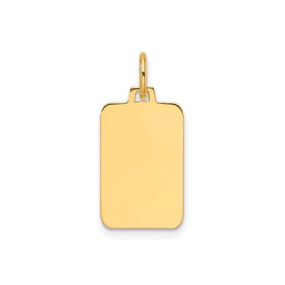 14k Yellow Gold Rectangular Pendant Necklace for Engraving, Unisex High Polish Blank Charm for Men and Women, Customizable Minimalist Jewelry Accessory