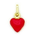 thumbnail image 1 of 14k Yellow Gold Red Enamel Heart Pendant - Measures 15x8mm, 1 of 2
