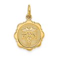 thumbnail image 1 of 14k Yellow Gold Registered Nurse Disc Charm, 1 of 4
