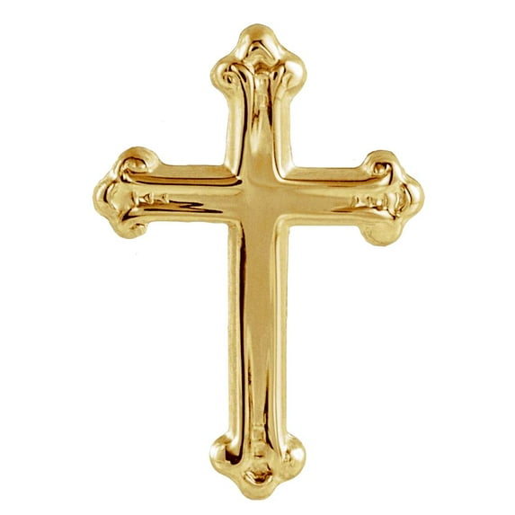 14k Yellow Gold Religious Faith Cross Lapel Pin 15x10.5mm Brooches and Pin for Men - .6 Grams