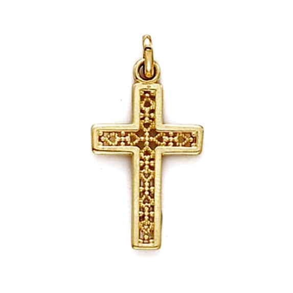 14k Yellow Gold Religious Faith Cross Pendant Necklace Pendant for Women - 1.4 Grams