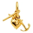 thumbnail image 1 of 14k Yellow Gold Religious Heart Cross Anchor Small Small/Mini Charm (Love, Hope, Faith), 1 of 2