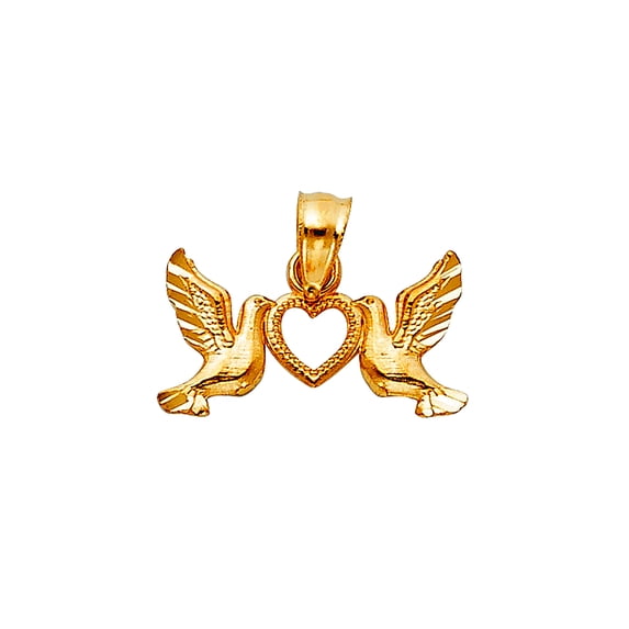 14k Yellow Gold Religious Pendant Necklace 15x10mm Pendant for Women - .6 Grams