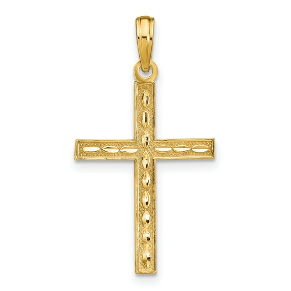 14k Yellow Gold Reversible Cross Charm Pendant