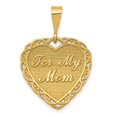thumbnail image 1 of 14k Yellow Gold Reversible FOR MY MOM Charm Pendant, 1 of 4