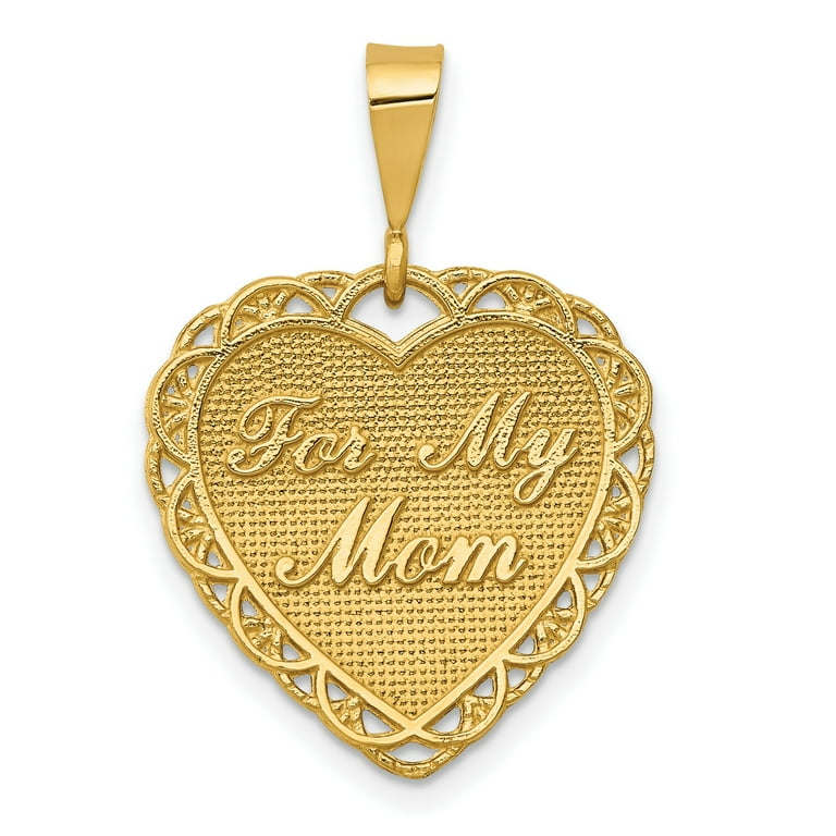 MOM Pendant with Heart of 14k Gold - Made in the USA MOM Pendant with Heart of 14k Gold - Made in the USA
