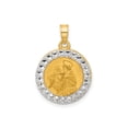 thumbnail image 1 of 14k Yellow Gold and Rhodium Saint Anthony Medal Pendant for Women, Christian Religious Necklace, Catholic Spiritual Jewelry Symbolizing Faith and Devotion, 1 of 6