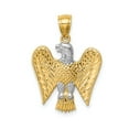 thumbnail image 1 of 14k Yellow Gold and Rhodium Two-Tone Eagle Pendant for Men, Symbol of Strength and Freedom, Bold American Patriotic Jewelry, High-Polish Statement Necklace, 1 of 6