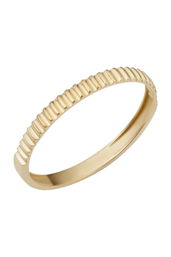 Au Naturale 14k Yellow Gold Ribbed Band Ring
