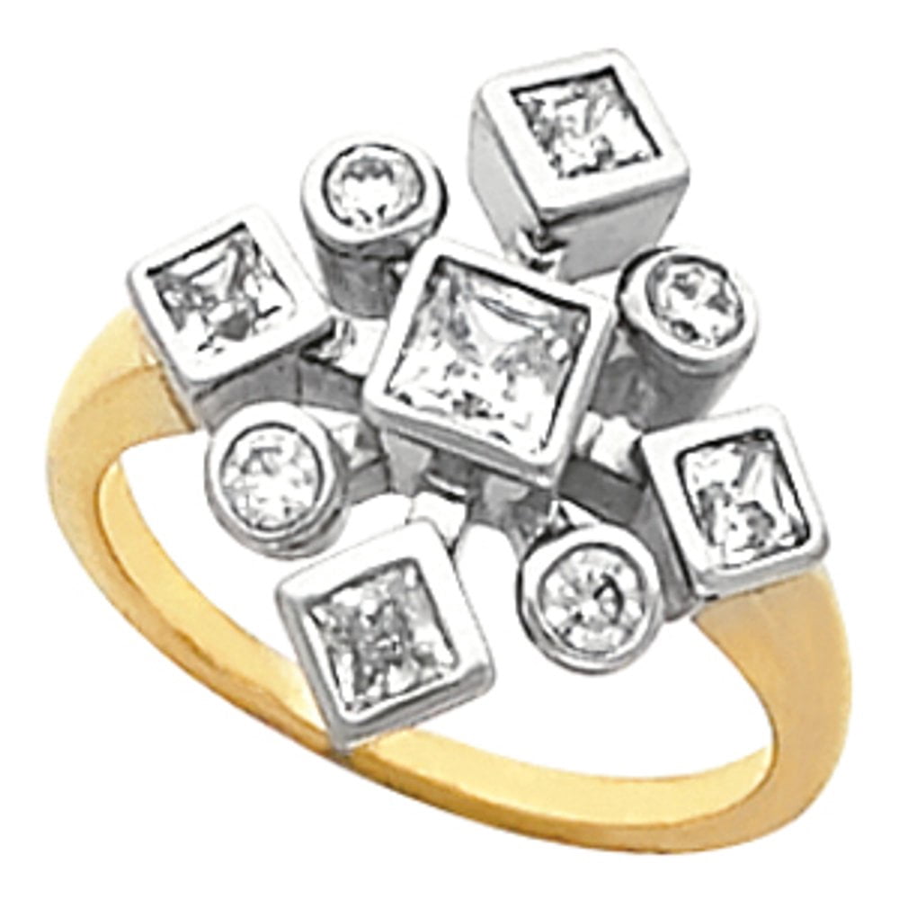 14k Yellow Gold Right Hand Fashion Ring Fine Jewelry For Women Gifts ...