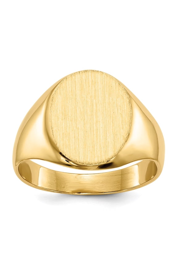 14k Yellow Gold Ring Signet Unisex 12x10.5mm Closed Back