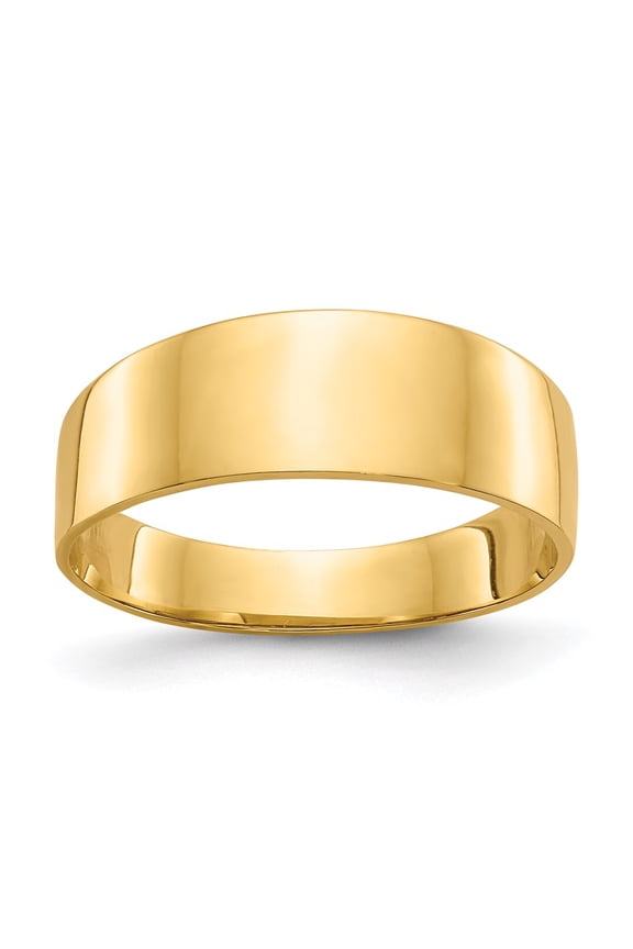 14k Yellow Gold Ring Wedding Band Unisex 3-6mm Flat-top Tapered Cigar