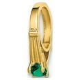 thumbnail image 1 of 14k Yellow Gold Ring with Dark Green Glass Stone Charm, 1 of 6
