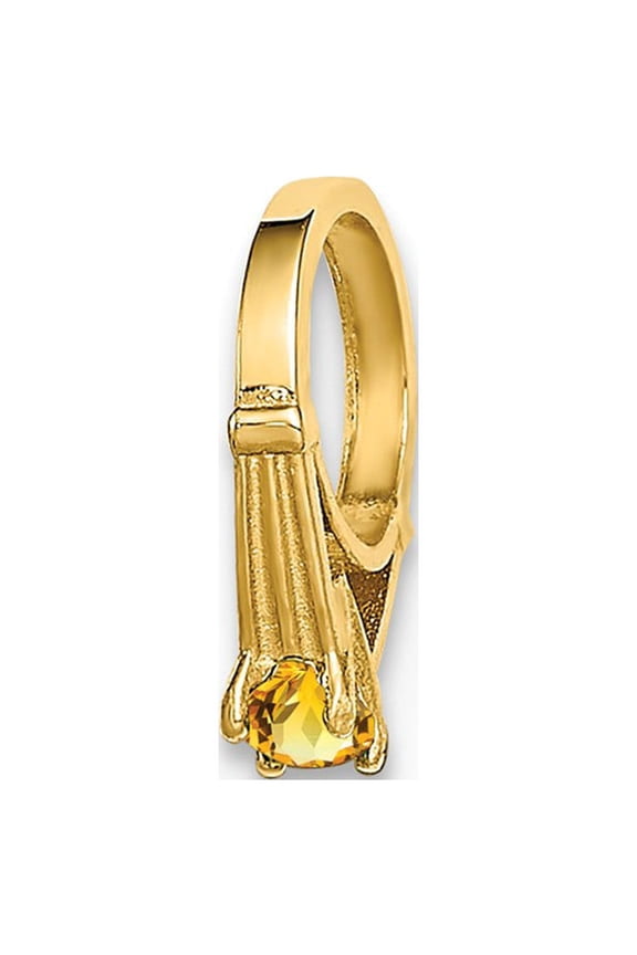 14k Yellow Gold Ring with Yellow CZ Charm