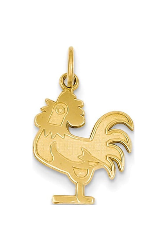 14k Yellow Gold Rooster Charm