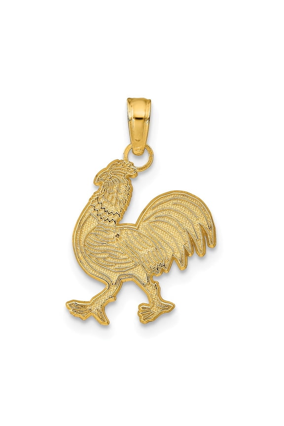 14k Yellow Gold Rooster Pendant