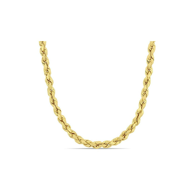 14k Solid Gold Rope Chain, 18 inch-22 inch