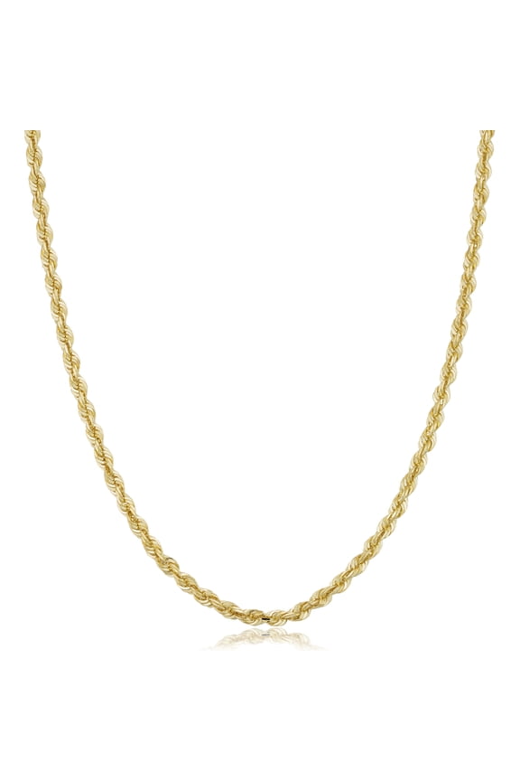 KoolJewelry 14k Yellow Gold Rope Chain Necklace for Men Or Women (3.8 mm, 22 inch)