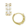 thumbnail image 1 of 14k Yellow Gold Round Cubic Zirconia Hinged Earrings 13x13mm Stud Earring for Women, 1 of 2