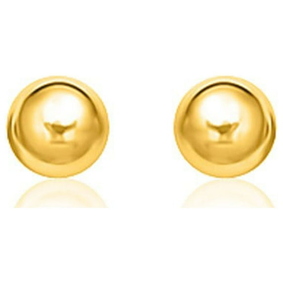 14k Yellow Gold Round Motif Stud Earrings (7.0 mm)