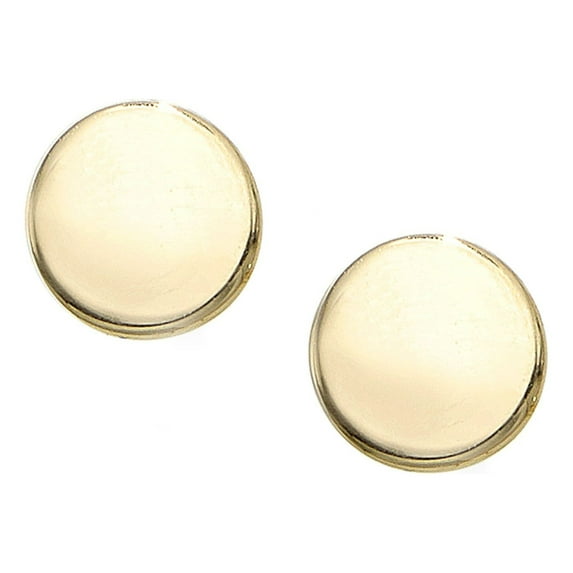 14k Yellow Gold Round Plate Stud Earrings