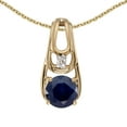 thumbnail image 1 of 14k Yellow Gold Round Sapphire And Diamond Pendant, 1 of 1