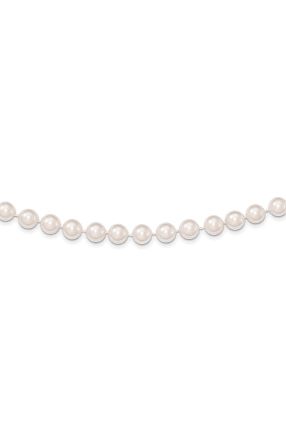 14k Yellow Gold Round Shape White Saltwater Akoya Cultured Pearl Necklace Fine Jewelry For Women Gifts For Her (7-8mm), 18"