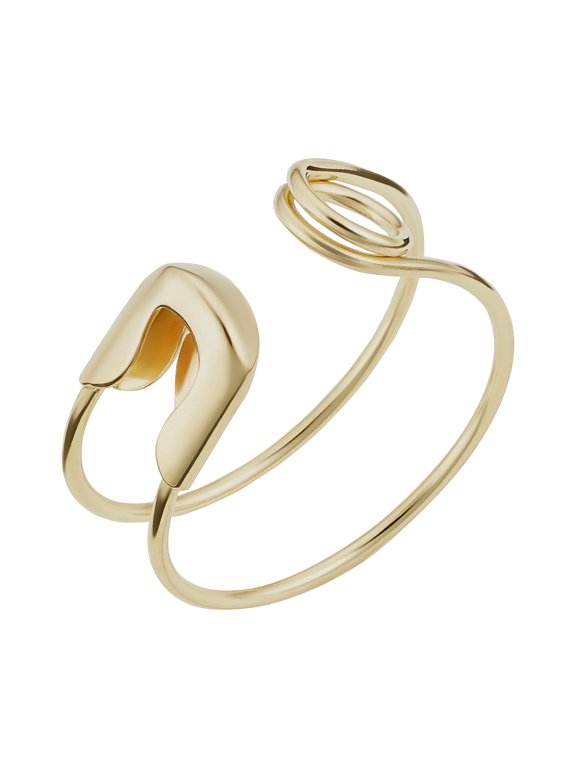 14k Yellow Gold Safety Pin Open Ring (size 9)