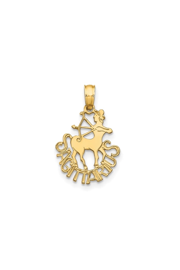 14k Yellow Gold Sagittarius Centaur Archer Zodiac Pendant, Adult Unisex, Jewelry Stores Network