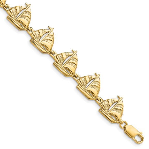 14k Yellow Gold Sailboat Bracelet