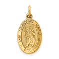 thumbnail image 1 of 14k Yellow Gold Saint Christopher Medal Charm Pendant, 1 of 4
