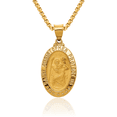 thumbnail image 1 of 14K Solid Yellow Gold Saint Christopher Medal Patron of Travelers Athletes Protection Necklace Christian Religious Chain Pendant Faith Charm, 1 of 13