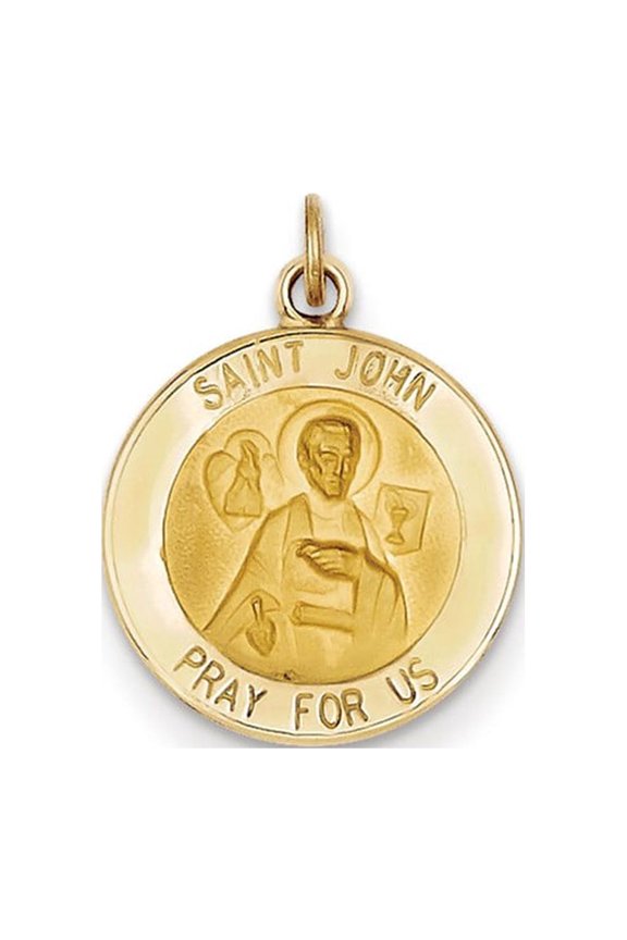 14k Yellow Gold Saint John Medal Charm