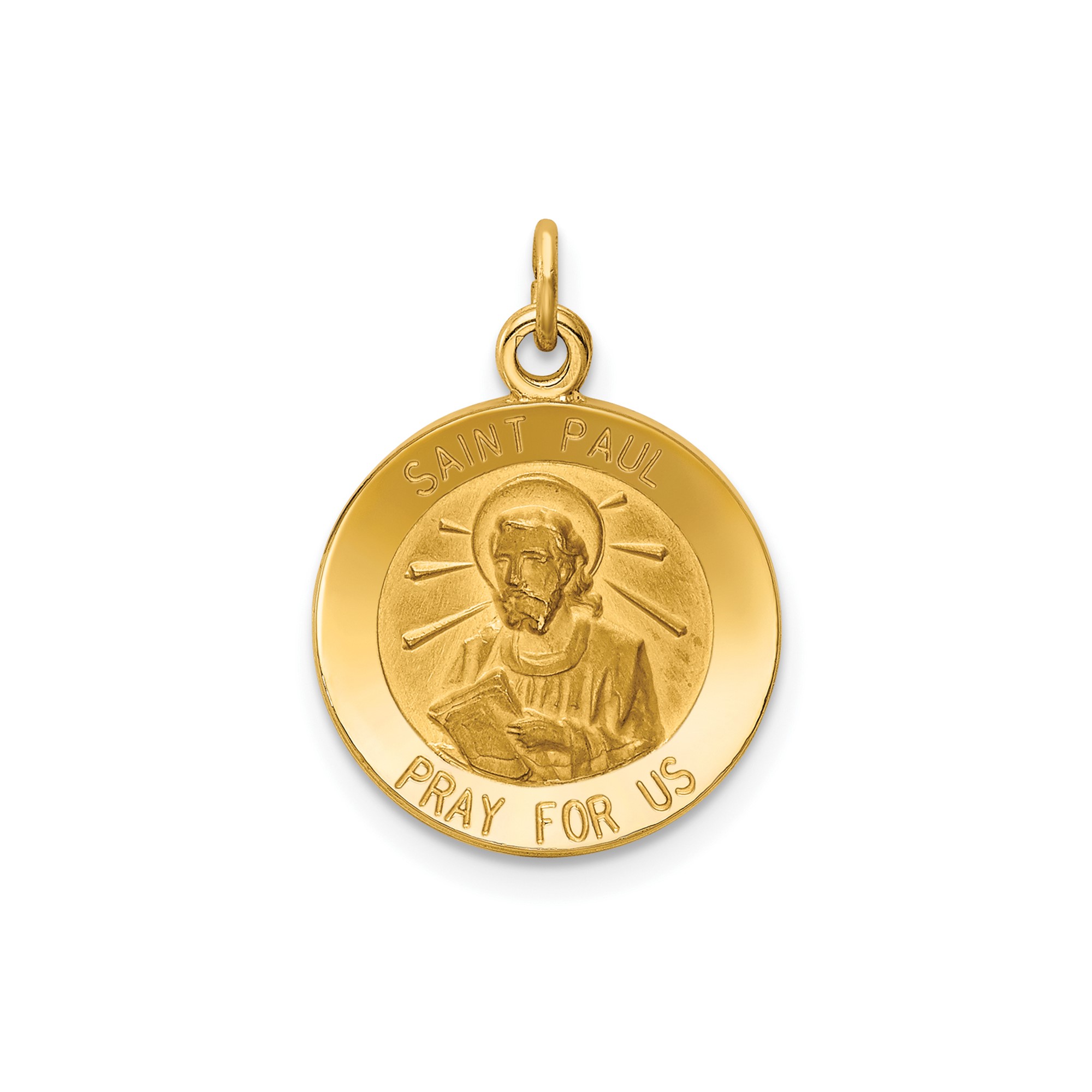 14k Yellow Gold Saint Paul Medal Pendant for Men or Women, Religious ...