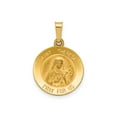 thumbnail image 1 of 14k Yellow Gold Saint Theresa Pendant Medal with Flower Design, Religious Catholic Charm for Women or Unisex Wear, Symbol of Faith Devotion and Protection, 1 of 6