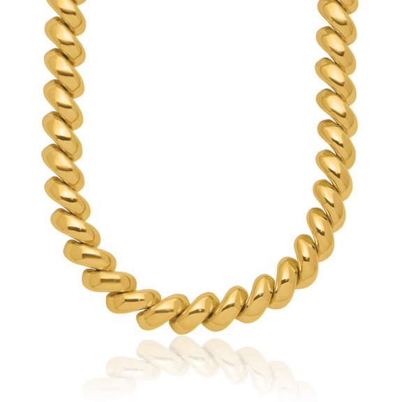 14K Solid Yellow Gold San Marco Chain Necklace