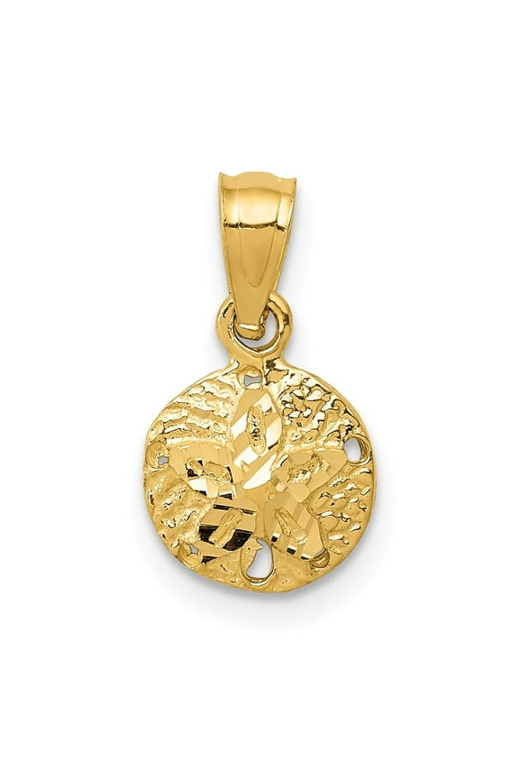 14k Yellow Gold Sand Dollar Pendant Fine Jewelry For Women Gifts For Her