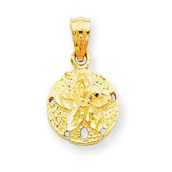 14k Yellow Gold Sand Dollar Pendant
