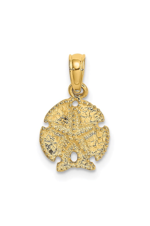 14k Yellow Gold Sand Dollar with Star Pendant Fine Jewelry For Women Gifts For Her