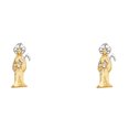 thumbnail image 1 of 14k Yellow Gold Santa Muerte Earrings Stud Angel of Death Catholic Jewelry Female Unisex, 1 of 3