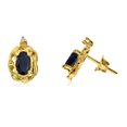 thumbnail image 1 of 14k Yellow Gold Sapphire Scroll Diamond Earrings, 1 of 2
