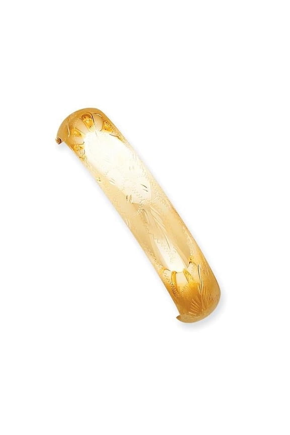 14k 9/16 Oversize Florentine Engraved 14.50mm Hinged Round Bangle Bracelet FE9/16O