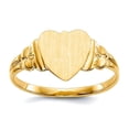 thumbnail image 1 of 14k Yellow Gold Satin Polished Solid Back Love Heart Signet Ring Size 6 Statement Ring for Women, 1 of 2
