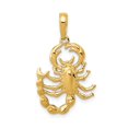 thumbnail image 1 of 14k Yellow Gold Scorpion Pendant Necklace for Men or Unisex, Scorpio Zodiac Symbol Jewelry with Bold Design Representing Strength, Protection, and Transformation, Solid Astrology Accessory, 1 of 5