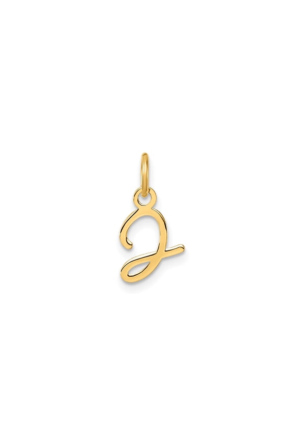 14k Yellow Gold Script Letter G Pendant Charm for Women or Unisex, Personalized Initial Necklace or Bracelet Jewelry, Custom Monogram Alphabet Accessory