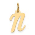 thumbnail image 1 of 14k Yellow Gold Script N Pendant for Women, Polished Initial Charm Jewelry, Monogram Alphabet Necklace for Identity, Self-Expression, Layering, Fashion, Everyday Wear, 1 of 6