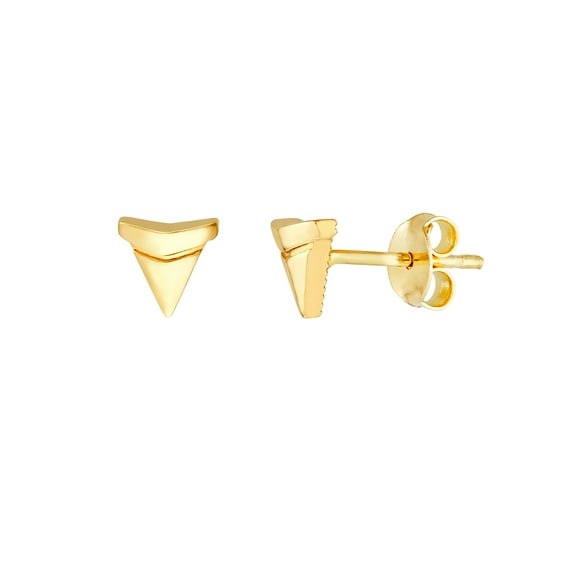 14k Yellow Gold Sharks Tooth Micro Stud Earrings Stud Earring for Women