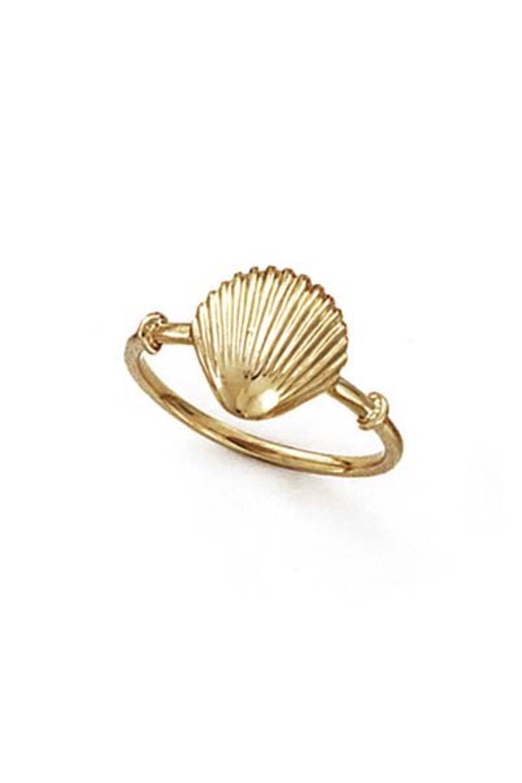 14k Yellow Gold Shell Ring - 1.7 Grams - Size 7.0