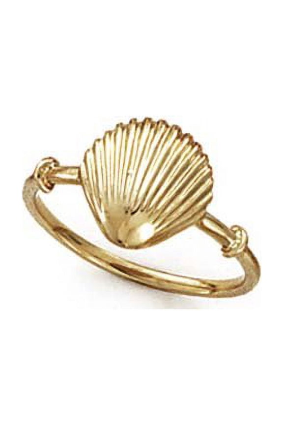 14k Yellow Gold Shell Ring - 1.7 Grams - Size 7.0