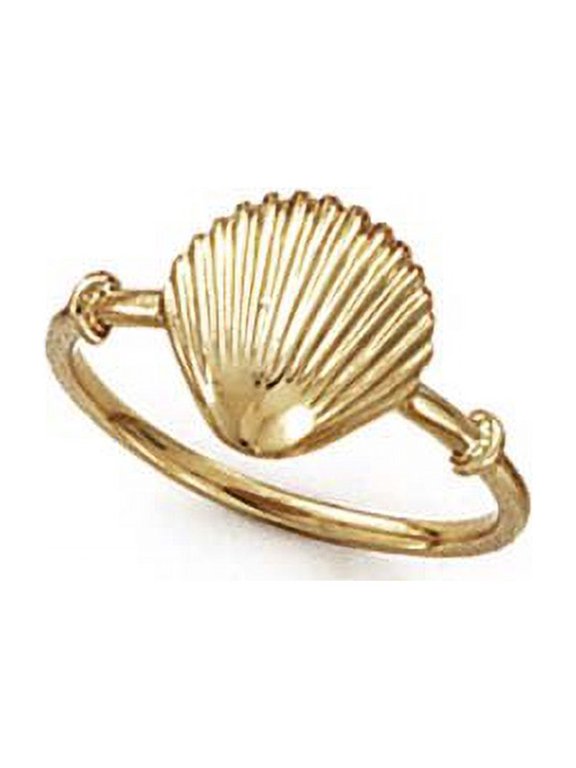 14k Yellow Gold Shell Ring - 1.7 Grams - Size 7.0